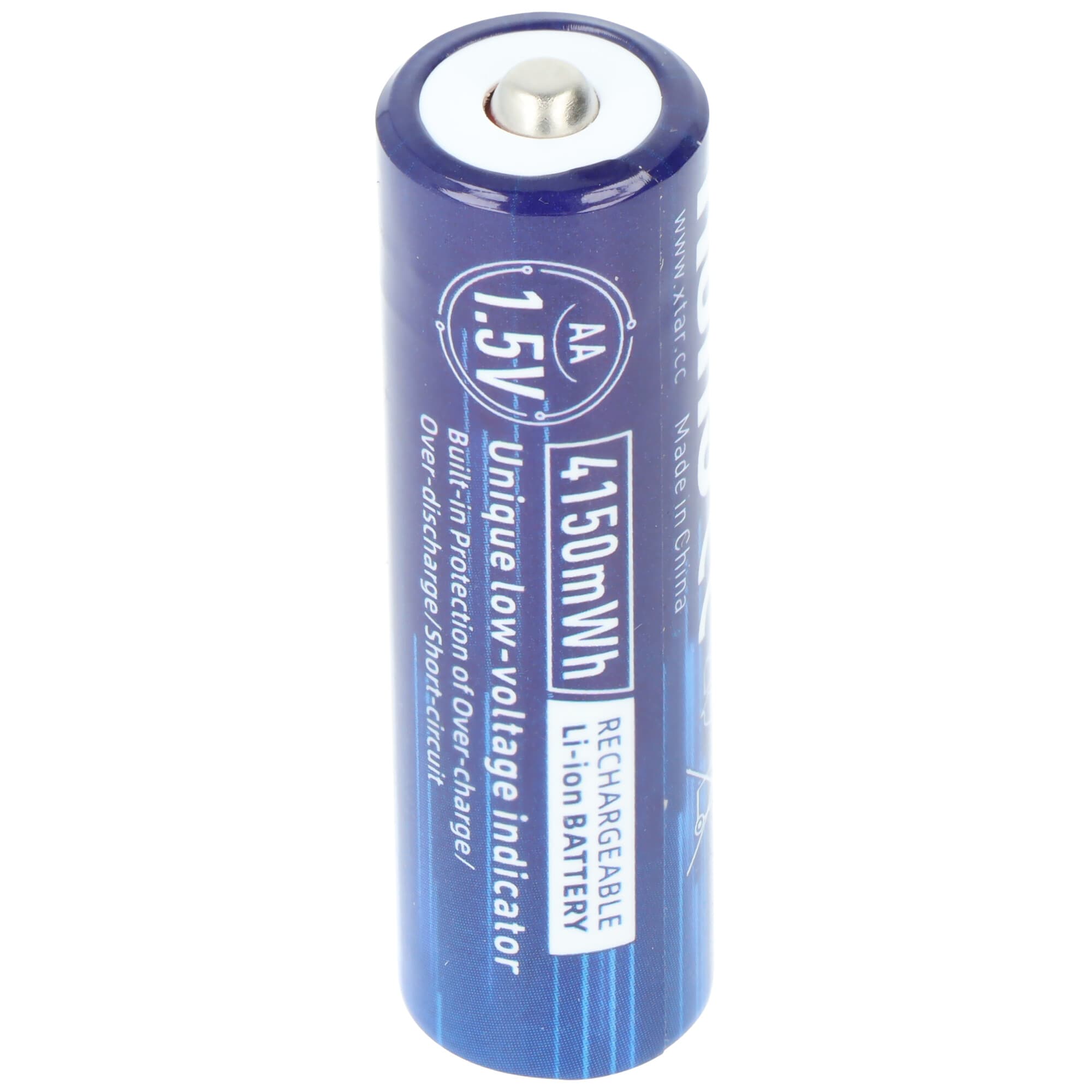 Batterie lithium-ion XTAR AA 1,5 V 4150 mWh 2500 mAh 50,3 x 14,3 mm, haute tension constante, particulièrement adaptée aux caméras animalières,